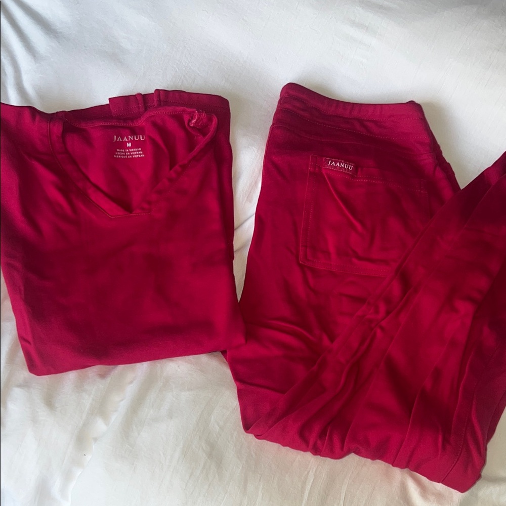 Jaanuu Hot Pink Scrub Set